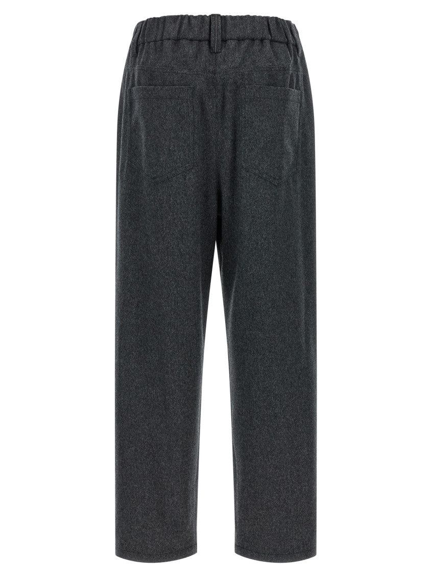 Grey Tapered Pleated Pants 2
