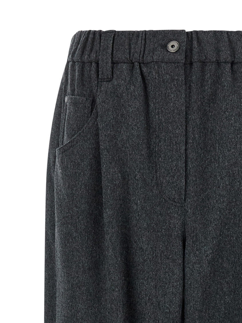 Grey Tapered Pleated Pants 3