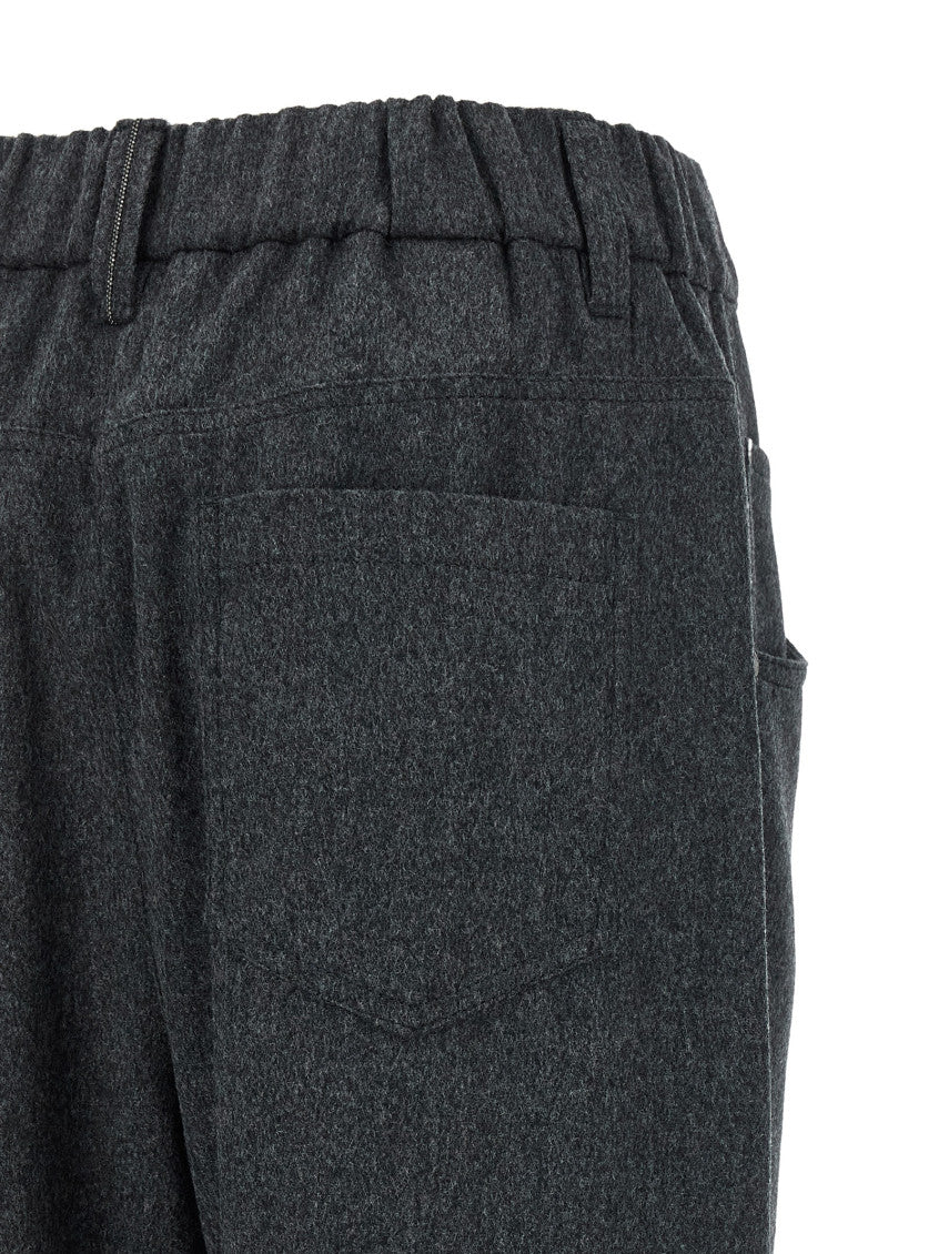 Grey Tapered Pleated Pants 4