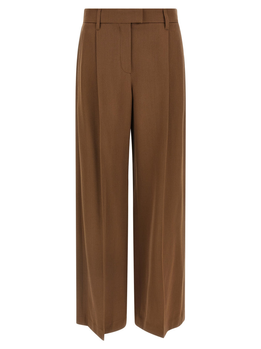 Brown Loose Pleated Pants 1