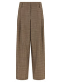 Brown Checks Pleated Pants 1