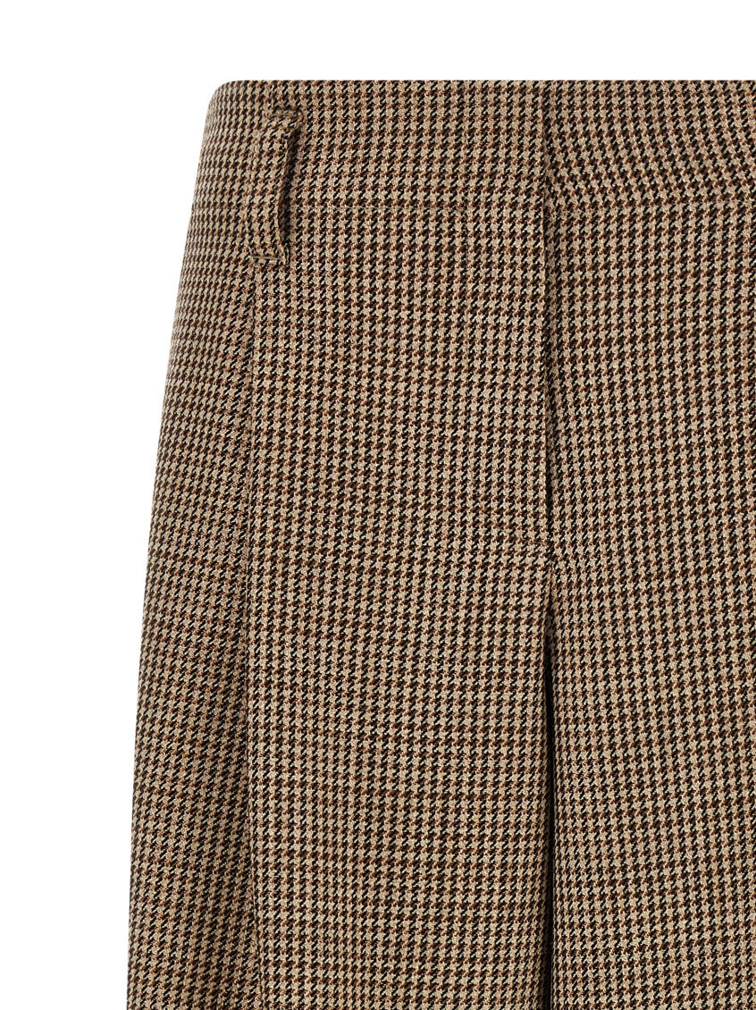 Brown Checks Pleated Pants 3