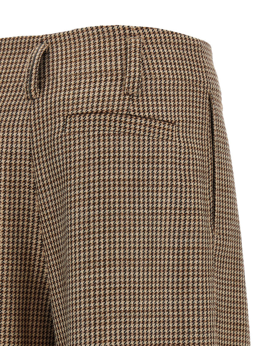 Brown Checks Pleated Pants 4