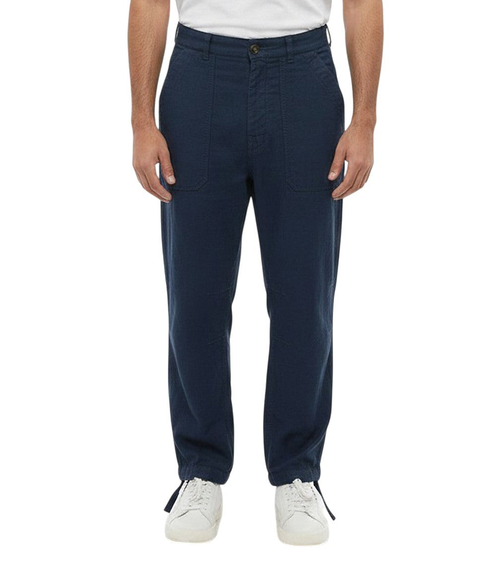 Blue Straight Frat Front Trousers 1