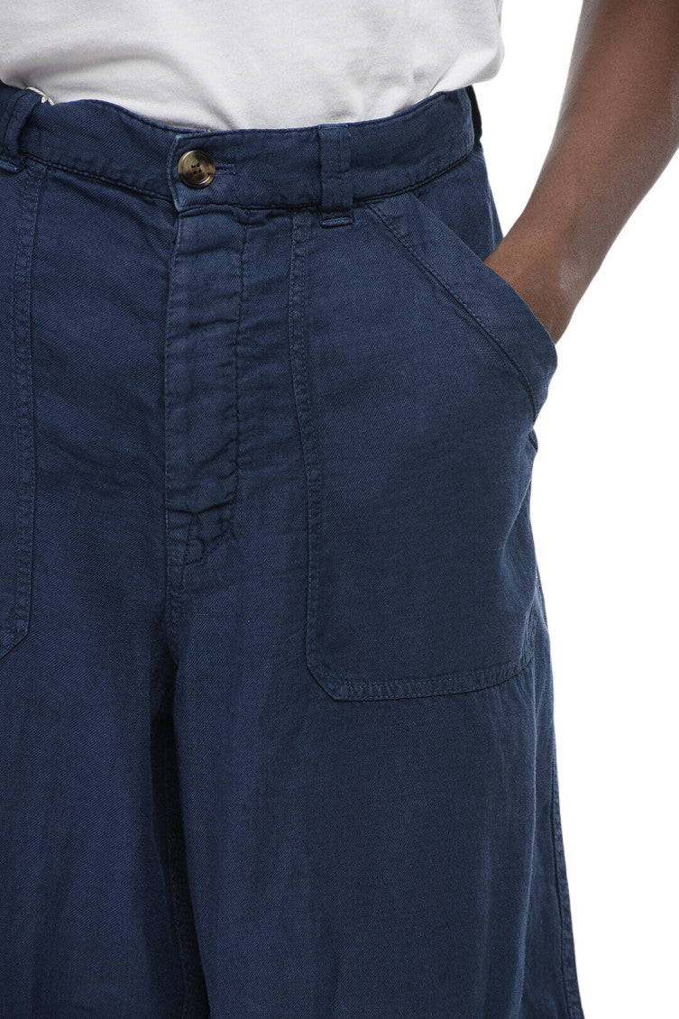 Blue Straight Frat Front Trousers 3