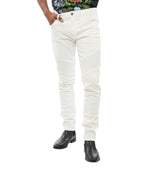 White Slim Mid Rise Jeans 1