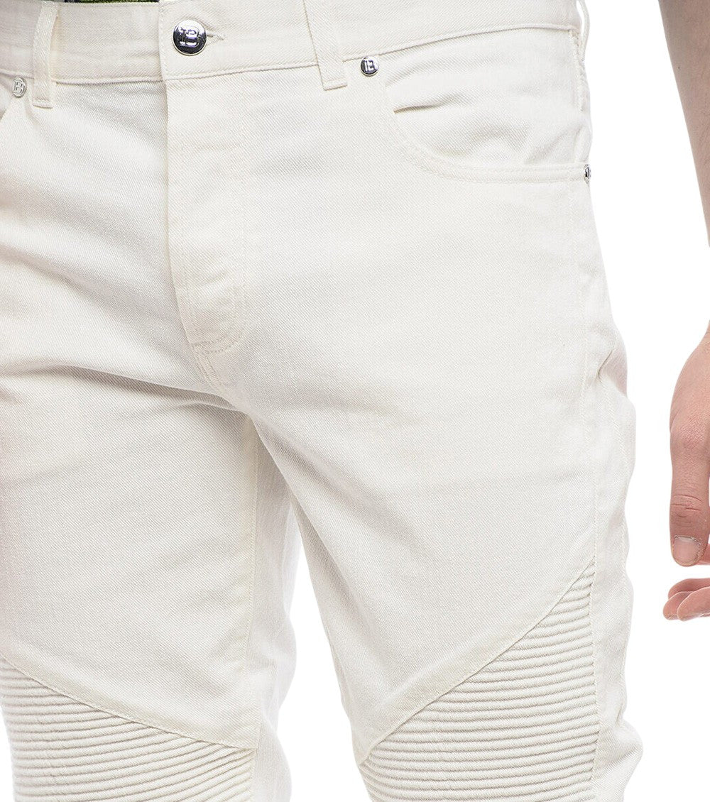 White Slim Mid Rise Jeans 3