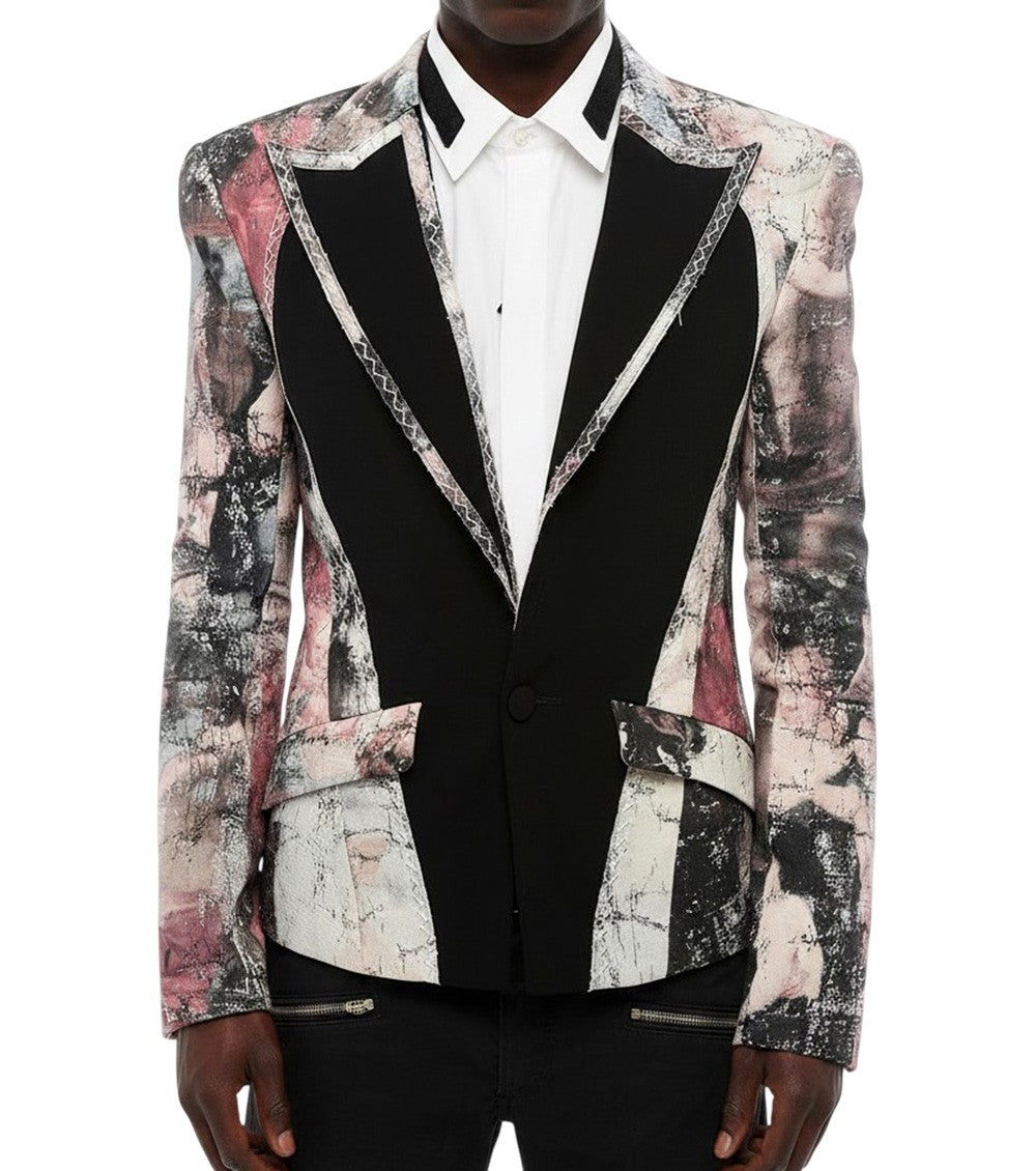 Multicolor Peaked Lapel Blazer 1