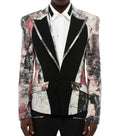 Multicolor Peaked Lapel Blazer 1
