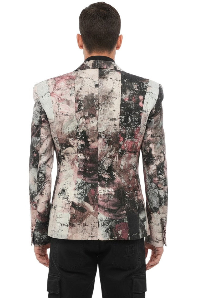 Multicolor Peaked Lapel Blazer 2