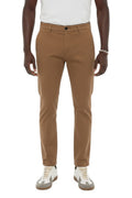 Brown Slim Solid Trousers 1