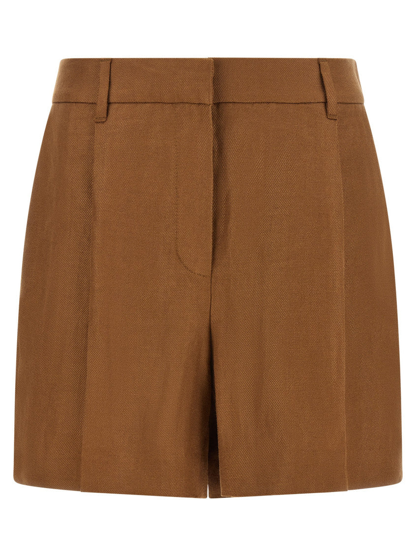 Brown Solid Shorts 1
