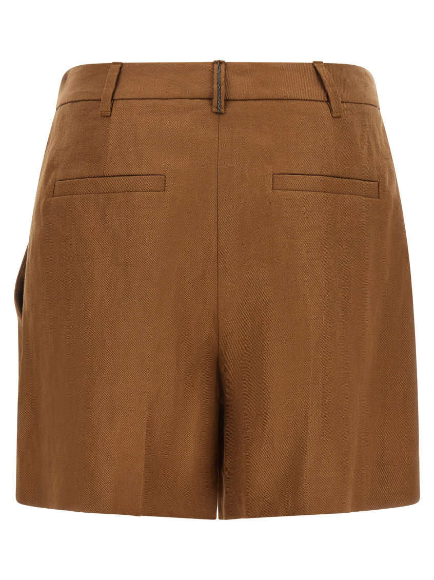 Brown Solid Shorts 2