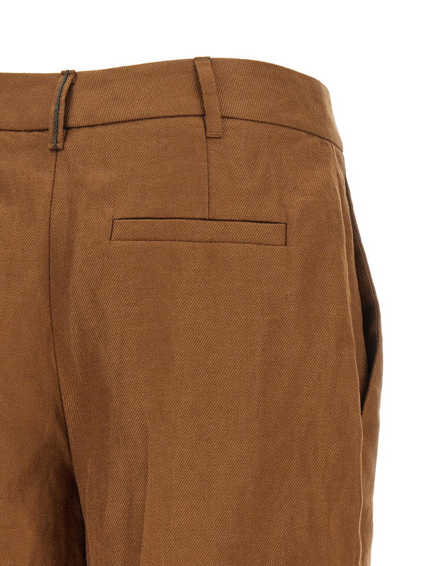 Brown Solid Shorts 4