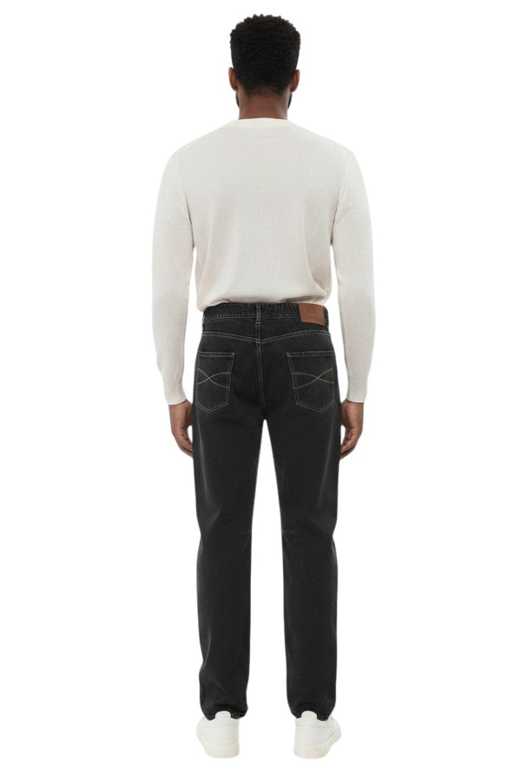 Black Straight Mid Rise Jeans 2