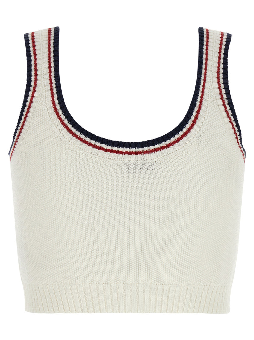 White Stripes Round Neck Top 2