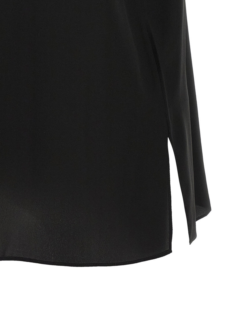 Black Solid Round Neck Top 4