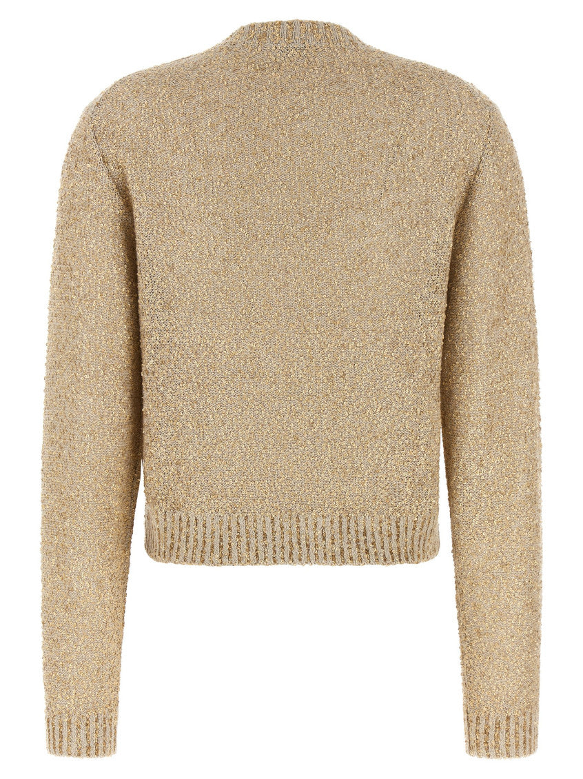 Beige Embellished Crew Neck Sweater 2