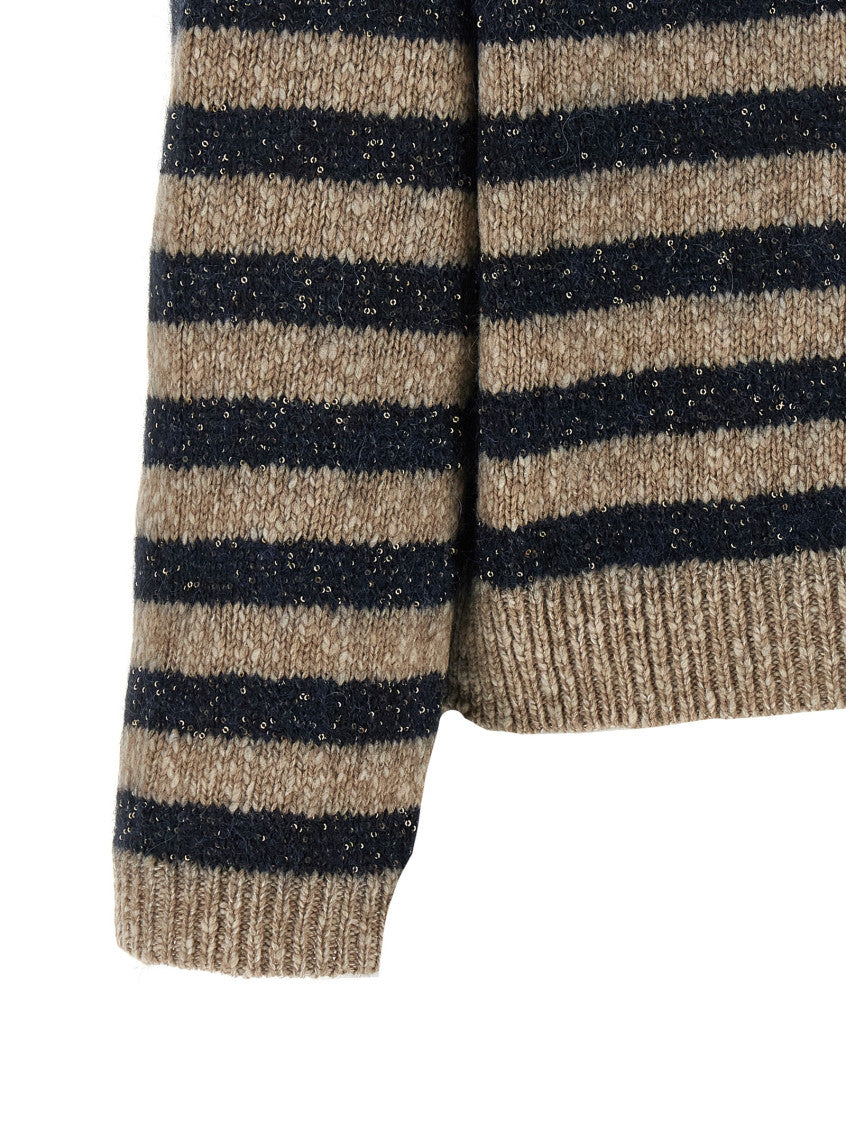 Multicolor Stripes Crew Neck Sweater 4