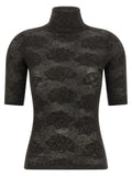 Brown Textured Turtle Neck Sweater 1