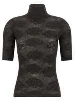 Brown Textured Turtle Neck Sweater 1