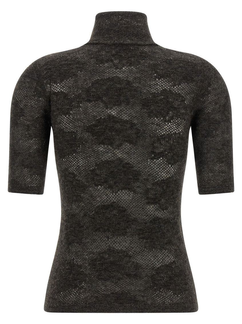 Brown Textured Turtle Neck Sweater 2