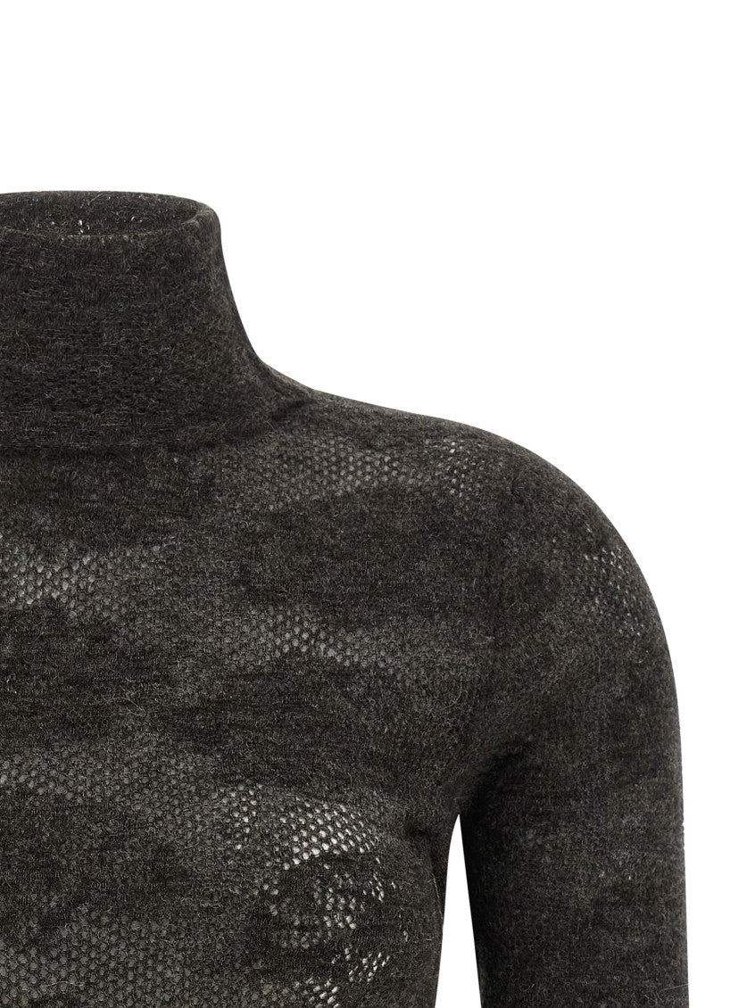Brown Textured Turtle Neck Sweater 3