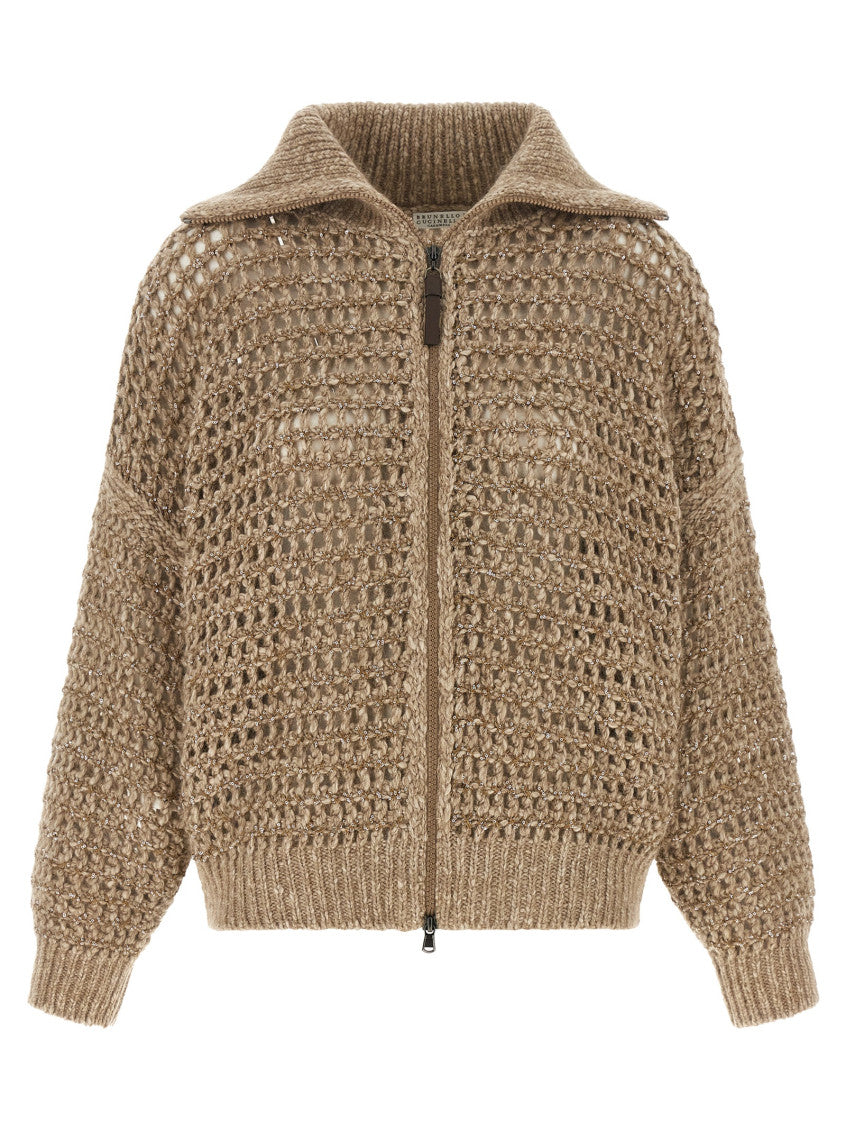 Beige Embellished Cardigan 1