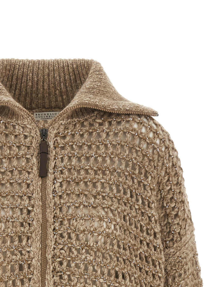 Beige Embellished Cardigan 3
