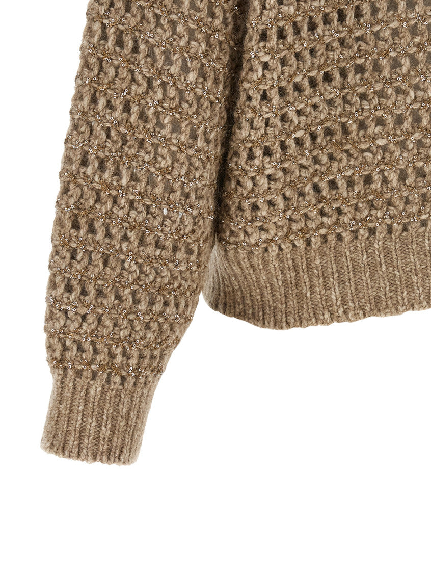 Beige Embellished Cardigan 4