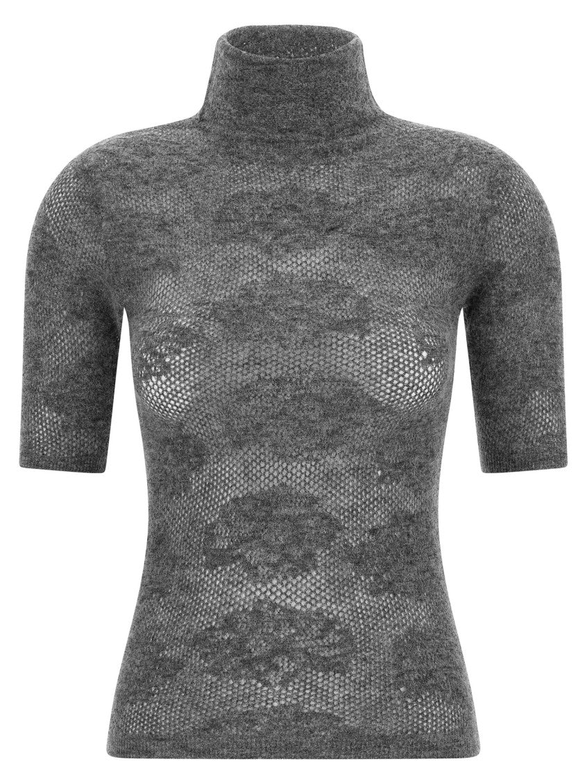 Grey Knitted Turtle Neck Sweater 1