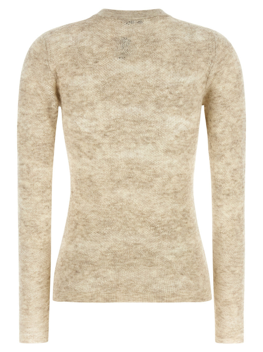 Beige Knitted Round Neck Sweater 2