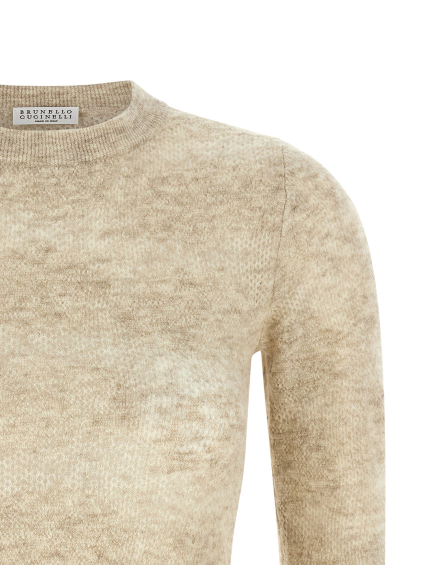 Beige Knitted Round Neck Sweater 3