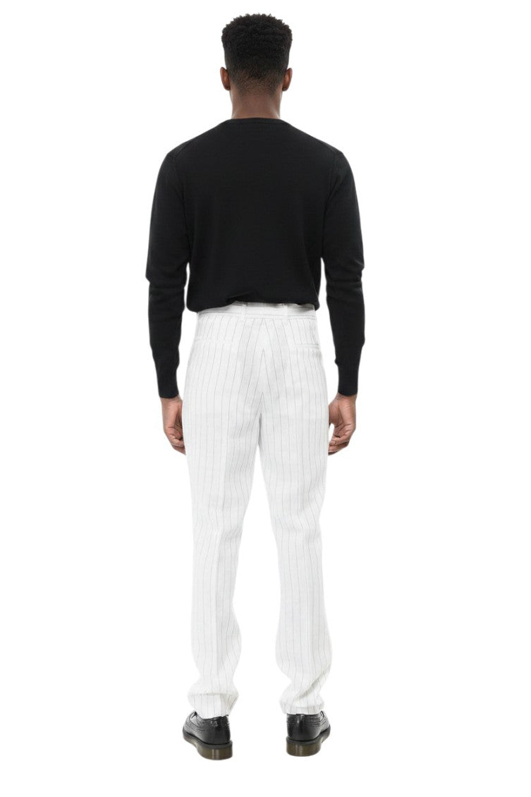 White Tailored Stripes Pants 2