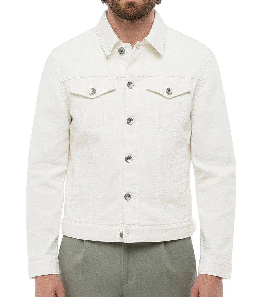 White Shirt Collar Denim Jacket 1