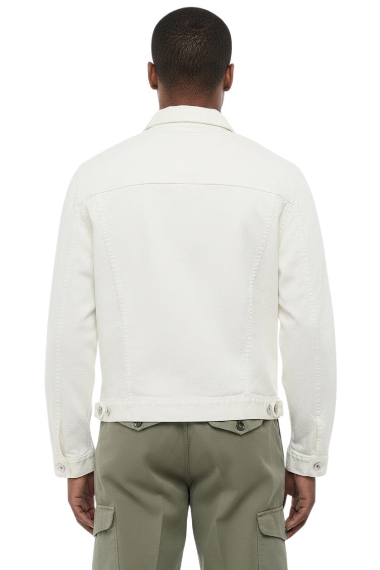White Shirt Collar Denim Jacket 2
