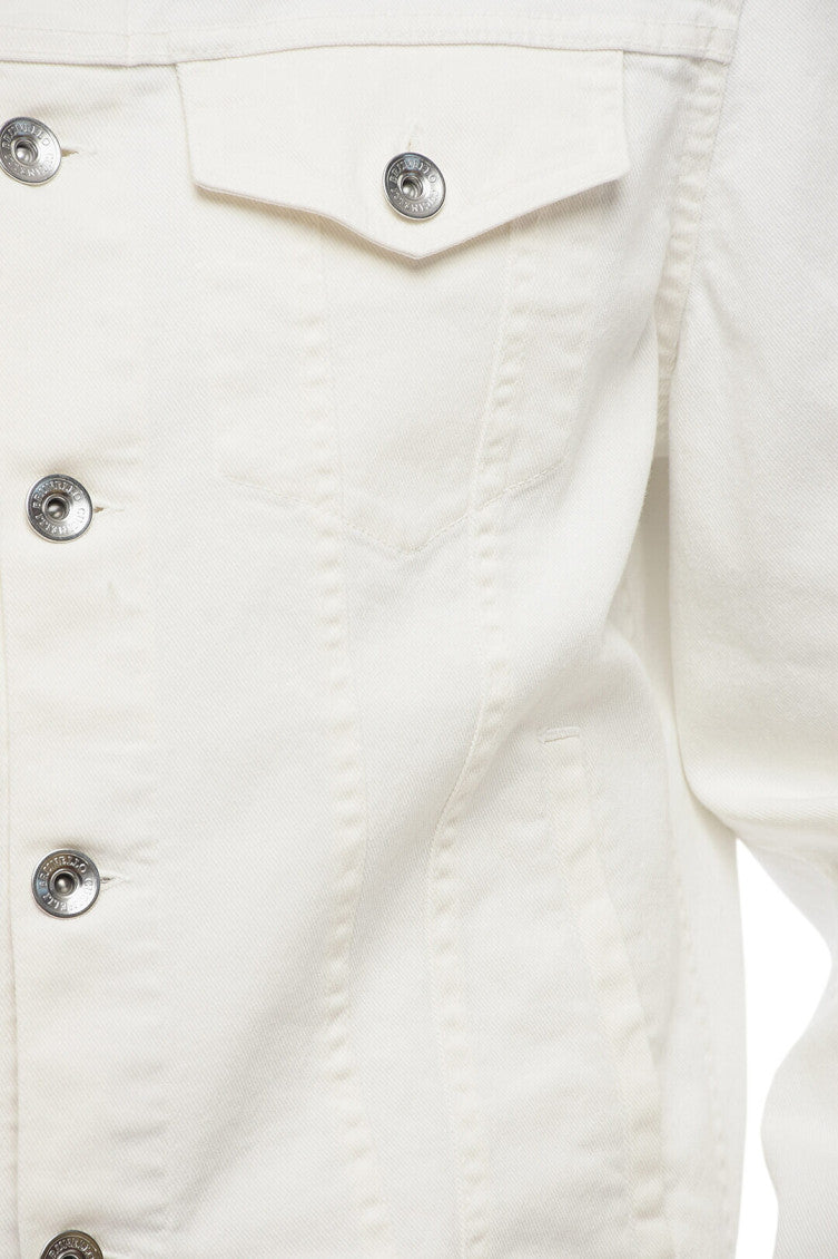 White Shirt Collar Denim Jacket 3