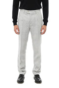 Grey Check Pleated Trousers 1