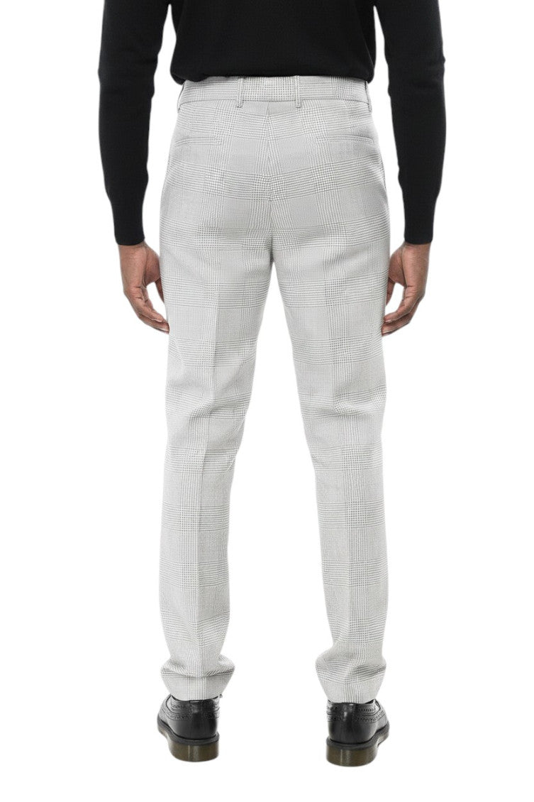 Grey Check Pleated Trousers 2