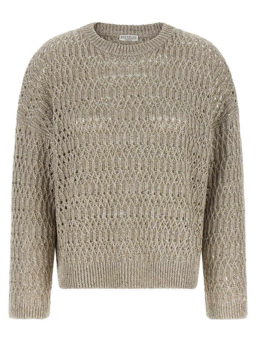 Beige 'Dazzling Braids' sweater 1
