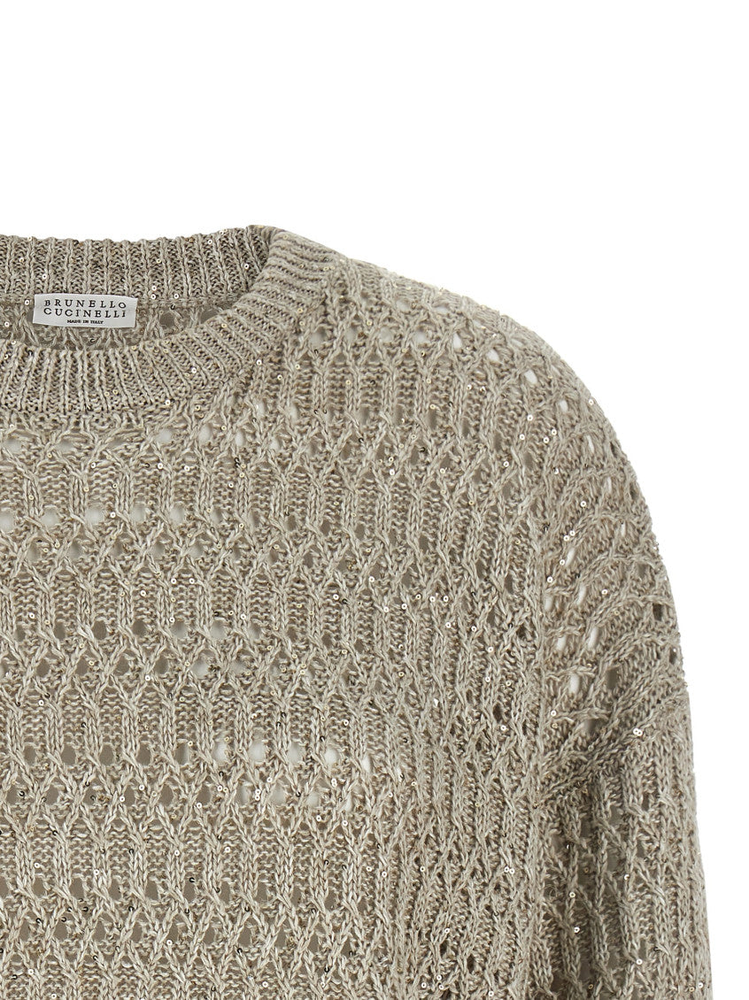 Beige 'Dazzling Braids' sweater 3
