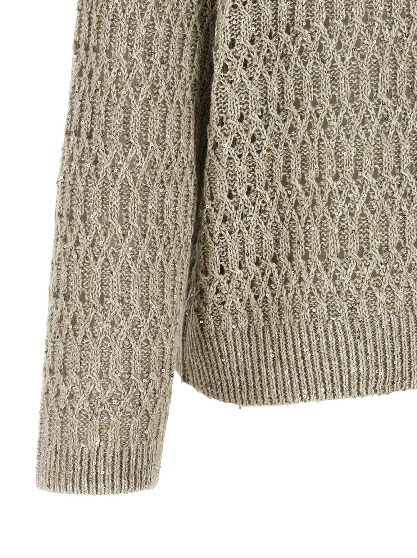 Beige 'Dazzling Braids' sweater 4