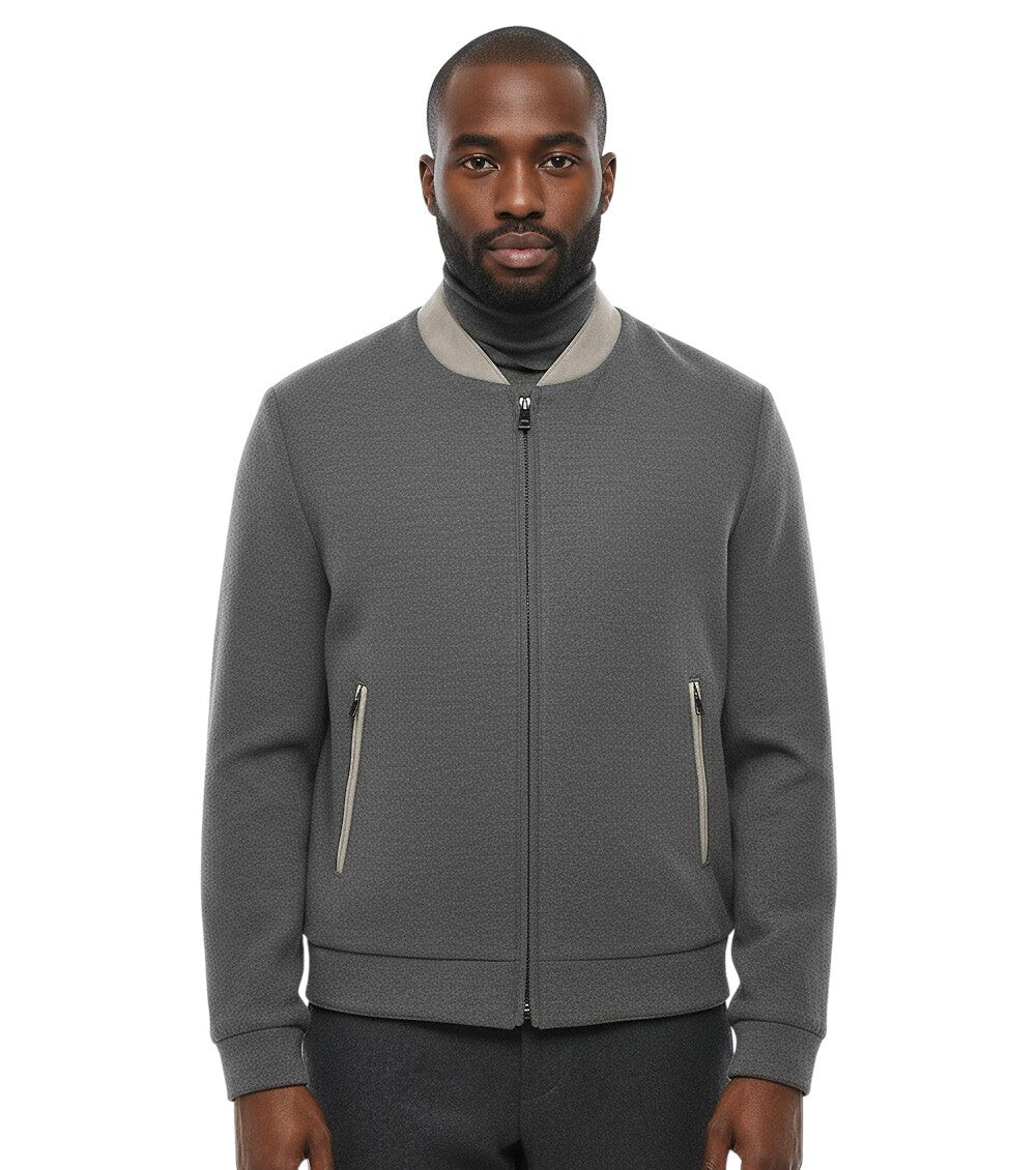 Grey Zip UP Bomber Jacket 1