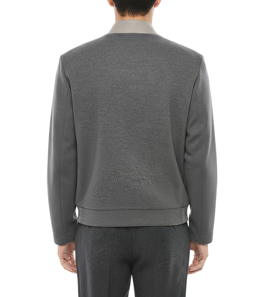 Grey Zip UP Bomber Jacket 2