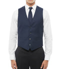 Blue Solid V Neck Waistcoat 1