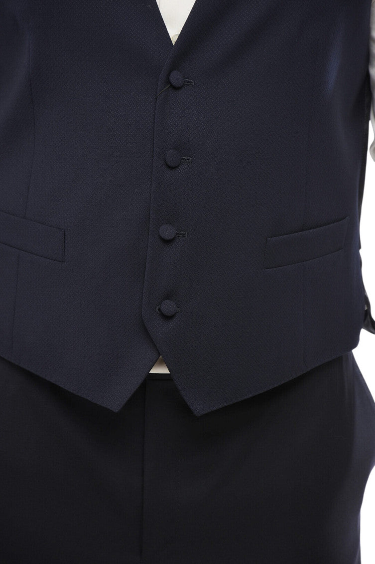 Blue Tailored V Neck Waistcoat 3
