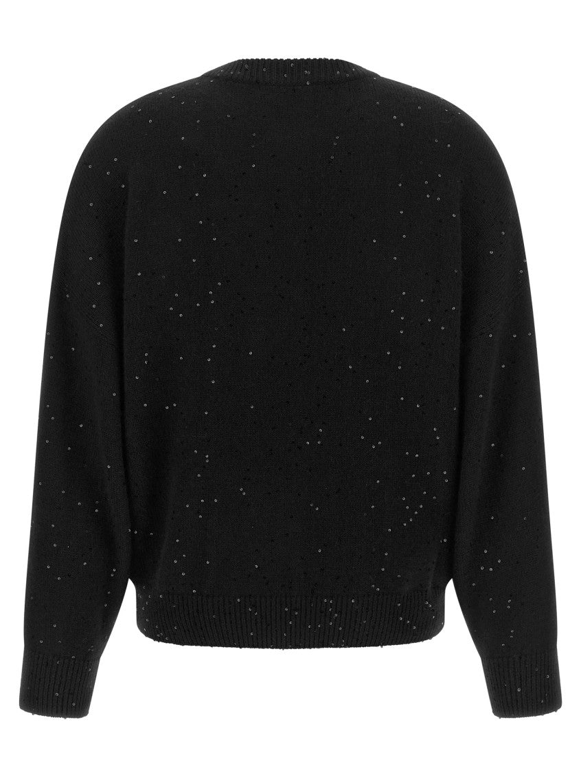 Black Embellished Crew Neck Sweater 2