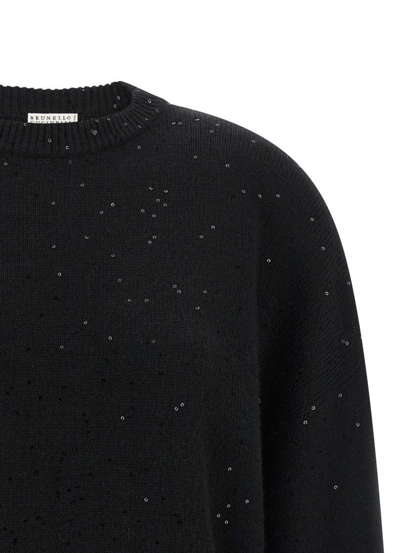 Black Embellished Crew Neck Sweater 3