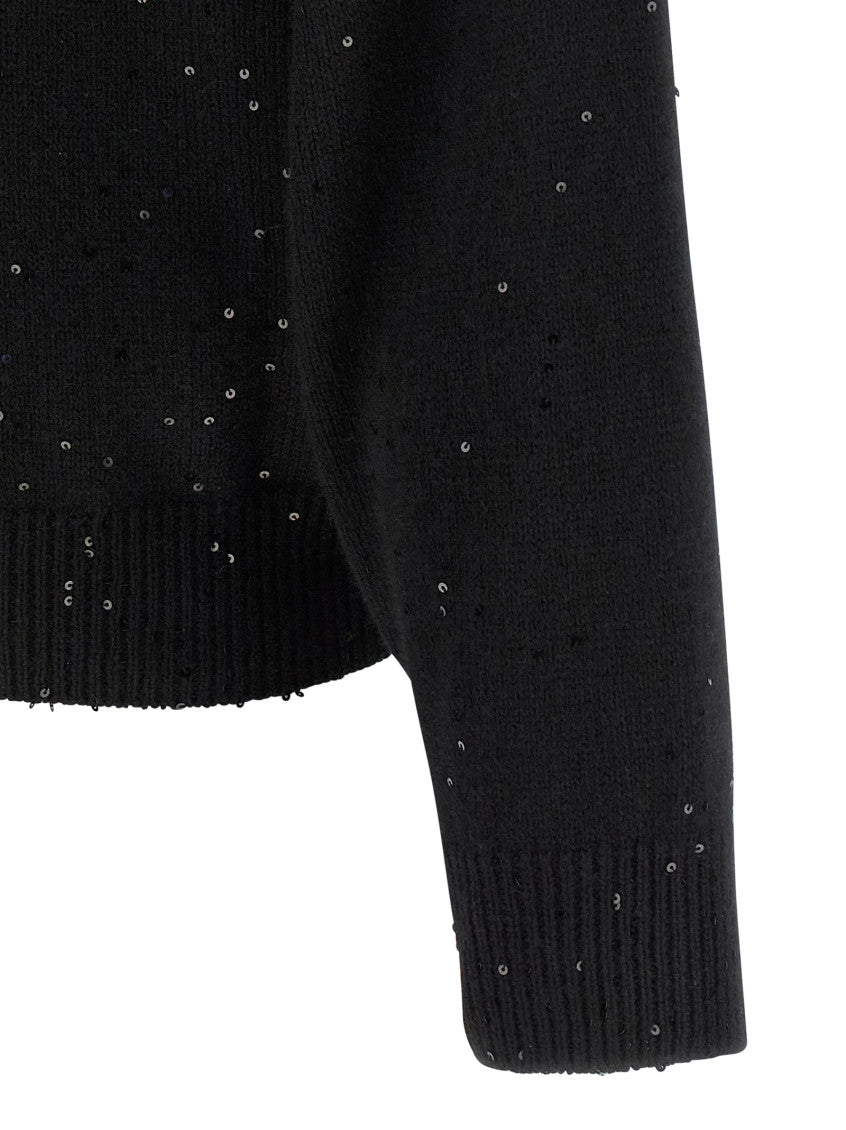 Black Embellished Crew Neck Sweater 4