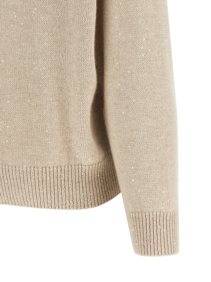 Beige V Neck Sweater 4